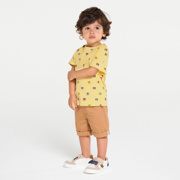 T-shirt animaux jaune bébé garçon