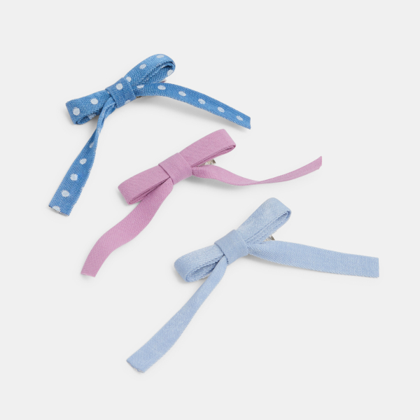 2 barrettes nœud fantaisie bleu Fille