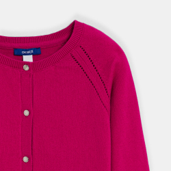Cardigan fin rouge Fille