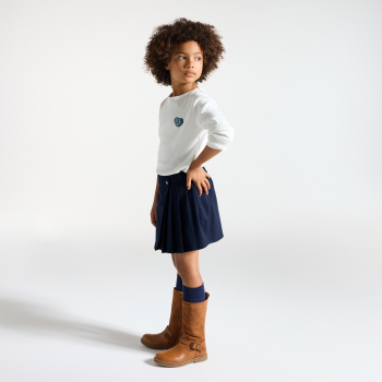 Jupe-short plissée bleu marine Fille