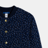 Blouson teddy maille imprimée bleu fille