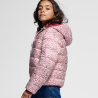 Doudoune à capuche imprimé léopard rose Fille