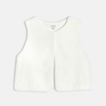 Dors-bien velours et gilet écru bébé fille
