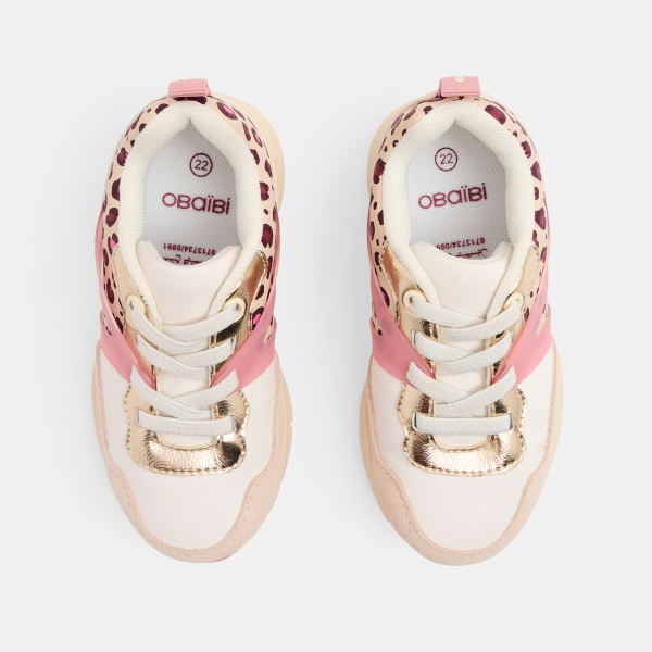 Basket running léopard multicolore bébé fille