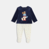 Pyjama velours animaux bleu bébé garçon
