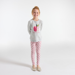 Pyjama à message en molleton 2 pièces gris Fille