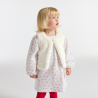 Gilet soft boa print floral blanc bébé fille