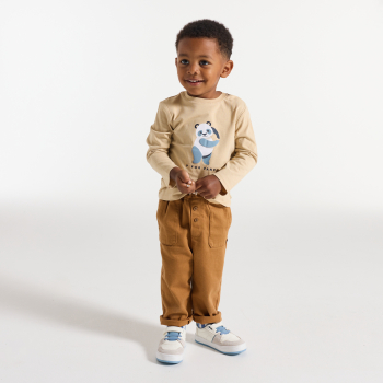 Tee-shirt animal beige bébé garçon