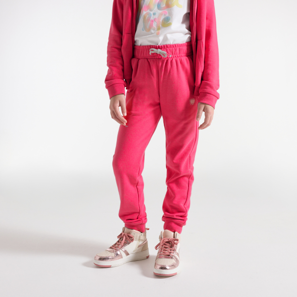 Jogging en molleton rose Fille
